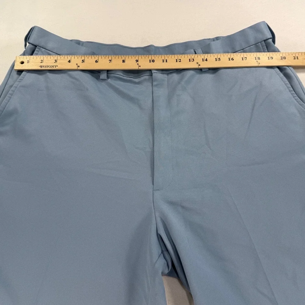 Haggar Blue Chino Golf Performance Shorts Preppy Mens 40 Flat Front Twill CT30IV